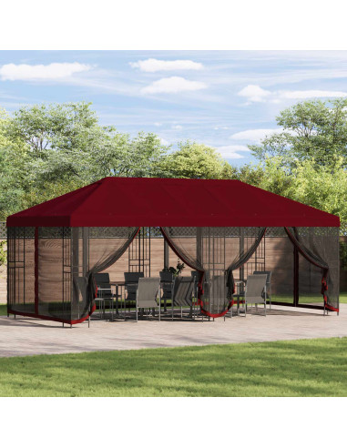 Gazebo con pareti laterali 6 x 3 m Borgogna