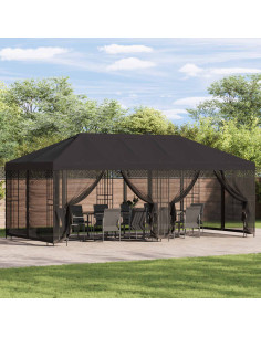 Gazebo con pareti laterali 6 x 3 m Antracite