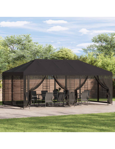 Gazebo con pareti laterali 6 x 3 m Antracite