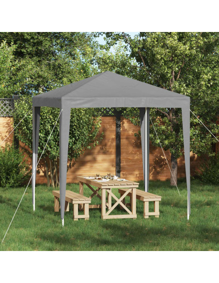 Tenda Party 200 x 200 x 240 cm Grigio Chiaro PE e Acciaio