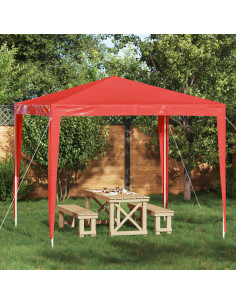 Tenda Party 250 x 250 x 240 cm Rosso PE e Acciaio