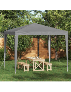 Tenda Party 250 x 250 x 240 cm Grigio Chiaro PE e Acciaio