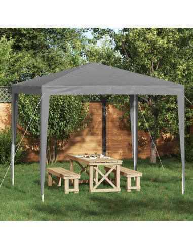 Tenda Party 250 x 250 x 240 cm Grigio Chiaro PE e Acciaio