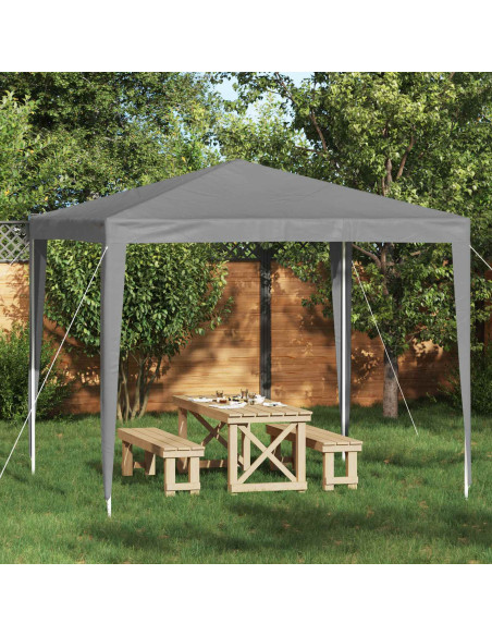 Tenda Party 250 x 250 x 240 cm Grigio Chiaro PE e Acciaio