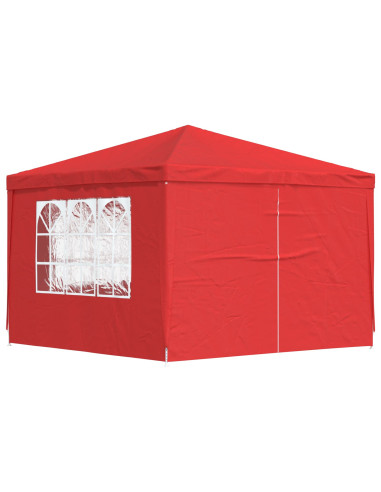 Tenda Party 300 x 300 x 255 cm Rosso PE e Acciaio