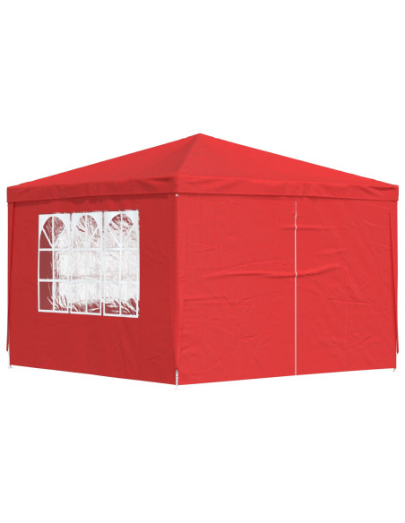 Tenda Party 300 x 300 x 255 cm Rosso PE e Acciaio