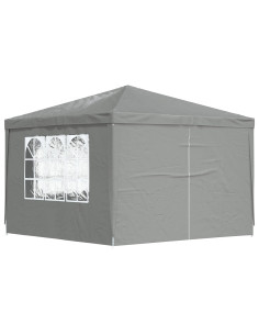 Tenda Party 300 x 300 x 255 cm Grigio Chiaro PE e Acciaio
