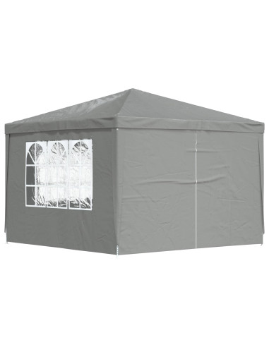 Tenda Party 300 x 300 x 255 cm Grigio Chiaro PE e Acciaio