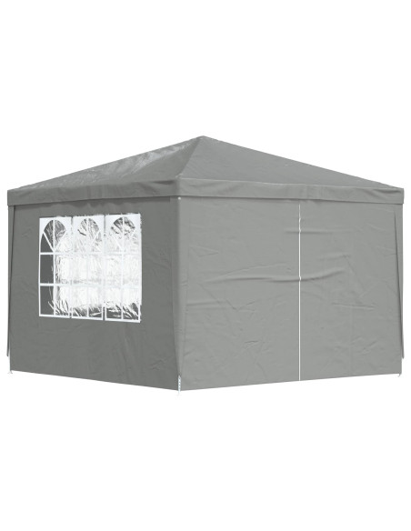Tenda Party 300 x 300 x 255 cm Grigio Chiaro PE e Acciaio