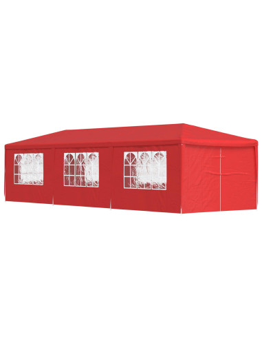 Tenda Party 900 x 300 x 255 cm Rosso PE e Acciaio