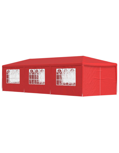 Tenda Party 900 x 300 x 255 cm Rosso PE e Acciaio