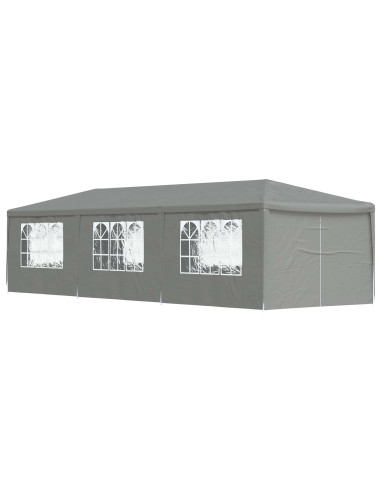 Tenda Party 900 x 300 x 255 cm Grigio Chiaro PE e Acciaio