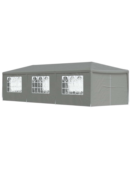 Tenda Party 900 x 300 x 255 cm Grigio Chiaro PE e Acciaio