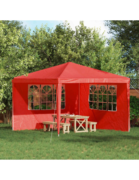 Parete per tenda da festa 2 pcs 300 x 195 cm Rosso PE e Acciaio