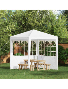 Parete per tenda da festa 2 pcs 200 x 195 cm Bianco