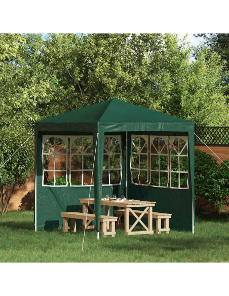Parete per tenda da festa 2 pcs 200 x 195 cm Verde PE e Acciaio