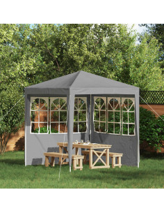 Parete per tenda da festa 2 pcs 200 x 195 cm Grigio Chiaro