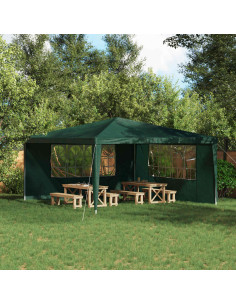 Parete per tenda da festa 2 pcs 400 x 195 cm Verde PE e Acciaio