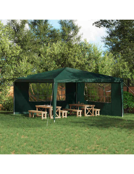 Parete per tenda da festa 2 pcs 400 x 195 cm Verde PE e Acciaio