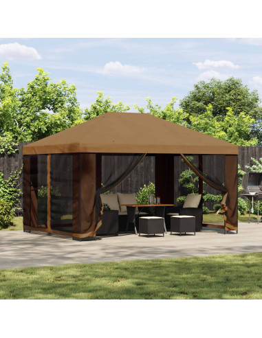 Gazebo 4 × 3 m Beige Poliestere e Acciaio 190