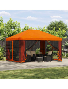 Gazebo da giardino con pareti laterali 4 × 3 m Arancione