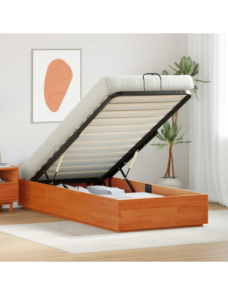 Letto ottomano Marrone Cera 90 x 190 cm Legno di pino massiccio