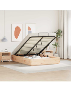 Letto ottomano Naturale 135 x 190 cm Legno di pino massiccio