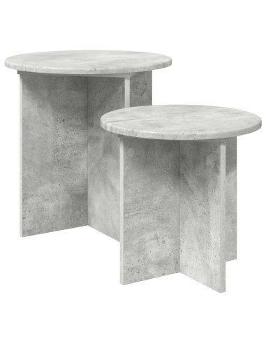Set tavolini 2 pcs Grigio Cemento Legno ingegnerizzato