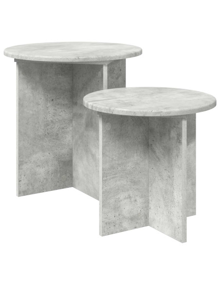 Set tavolini 2 pcs Grigio Cemento Legno ingegnerizzato