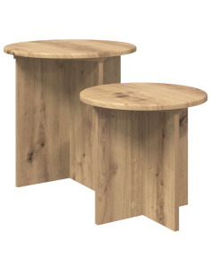 Set tavolini 2 pcs Rovere Artigianale Legno ingegnerizzato