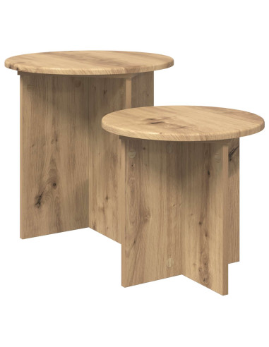 Set tavolini 2 pcs Rovere Artigianale Legno ingegnerizzato