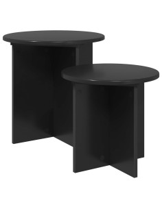 Set tavolini 2 pcs Rovere Nero Legno ingegnerizzato