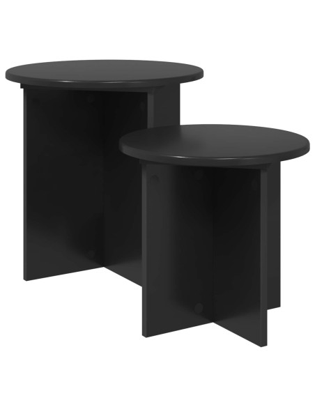 Set tavolini 2 pcs Rovere Nero Legno ingegnerizzato