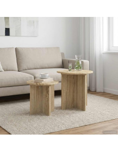 Set tavolini 2 pcs Rovere Sonoma Legno ingegnerizzato