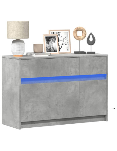 Mobile Porta TV con LED Grigio Cemento 91x34x61 cm Truciolato