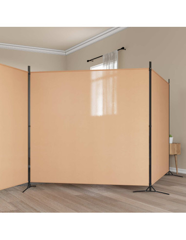 Paravento a 4 Pannelli Beige 698 x 180 cm Tessuto