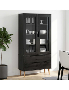 Armadio in Vetro Nero 90 x 35 x 175 cm