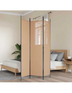 Paravento a 3 pannelli Beige 150 x 200 cm Tessuto