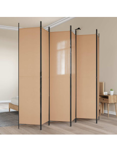 Divisore per Stanza a 6 Pannelli Beige 300 x 220 cm Tessuto