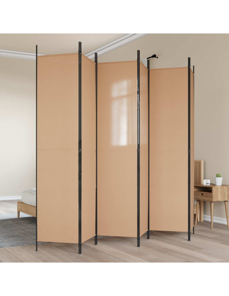 Divisore per Stanza a 6 Pannelli Beige 300 x 220 cm Tessuto