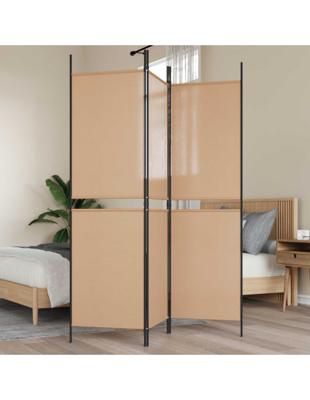 Paravento a 3 pannelli Beige 150 x 180 cm Tessuto