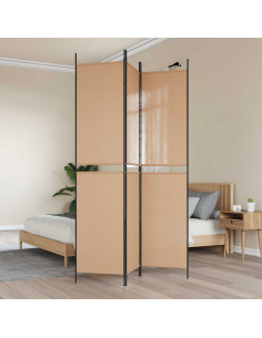 Pannello Divisorio a 3 Pannelli Beige 150 x 220 cm Tessuto