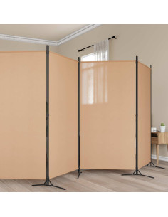 Divisore per Stanza a 6 Pannelli Beige 520 x 180 cm Tessuto