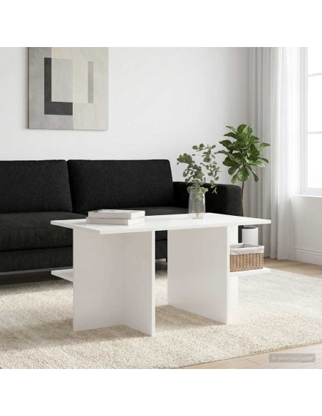 Tavolino da salotto Bianco 87 x 50 x 45 cm Legno ingegnerizzato