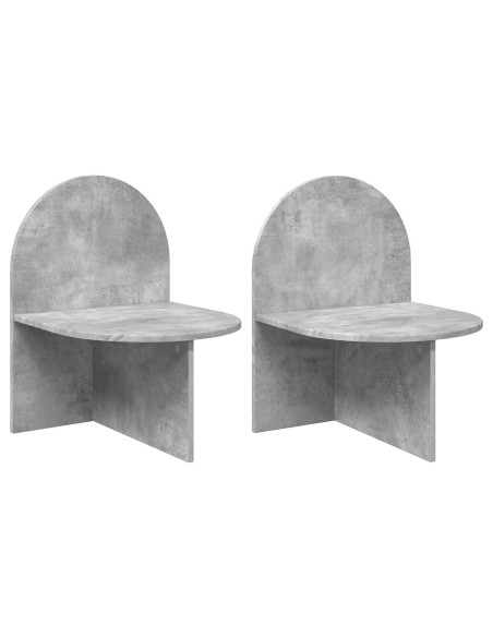 Comodino 2 pcs Grigio Cemento 48 x 49 x 65 cm