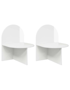 Comodino 2 pcs Bianco Lucido 48 x 49 x 65 cm