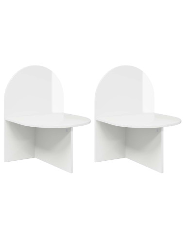Comodino 2 pcs Bianco Lucido 48 x 49 x 65 cm