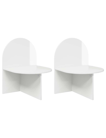 Comodino 2 pcs Bianco Lucido 48 x 49 x 65 cm