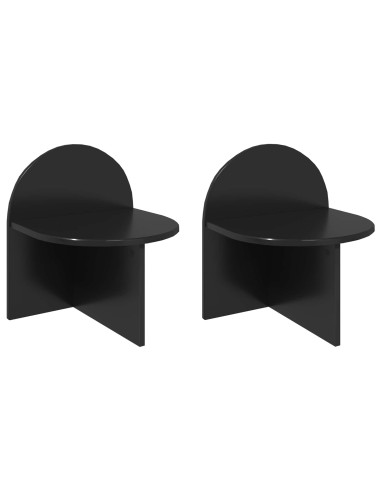 Comodino 2 pcs Rovere Nero 40 x 35,5 x 45,5 cm