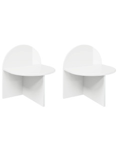 Comodino 2 pcs Bianco Lucido 40 x 35,5 x 45,5 cm